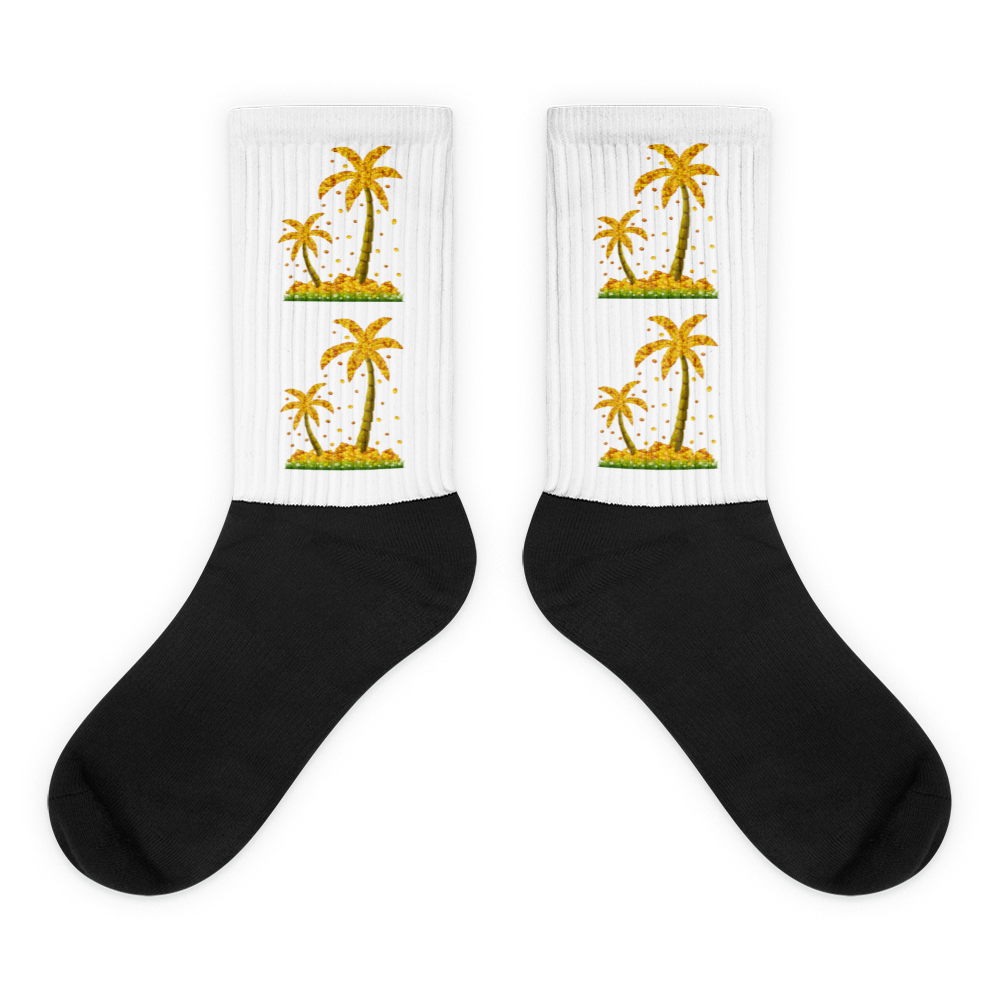 Lucky Gold Coin Palm Trees Socks