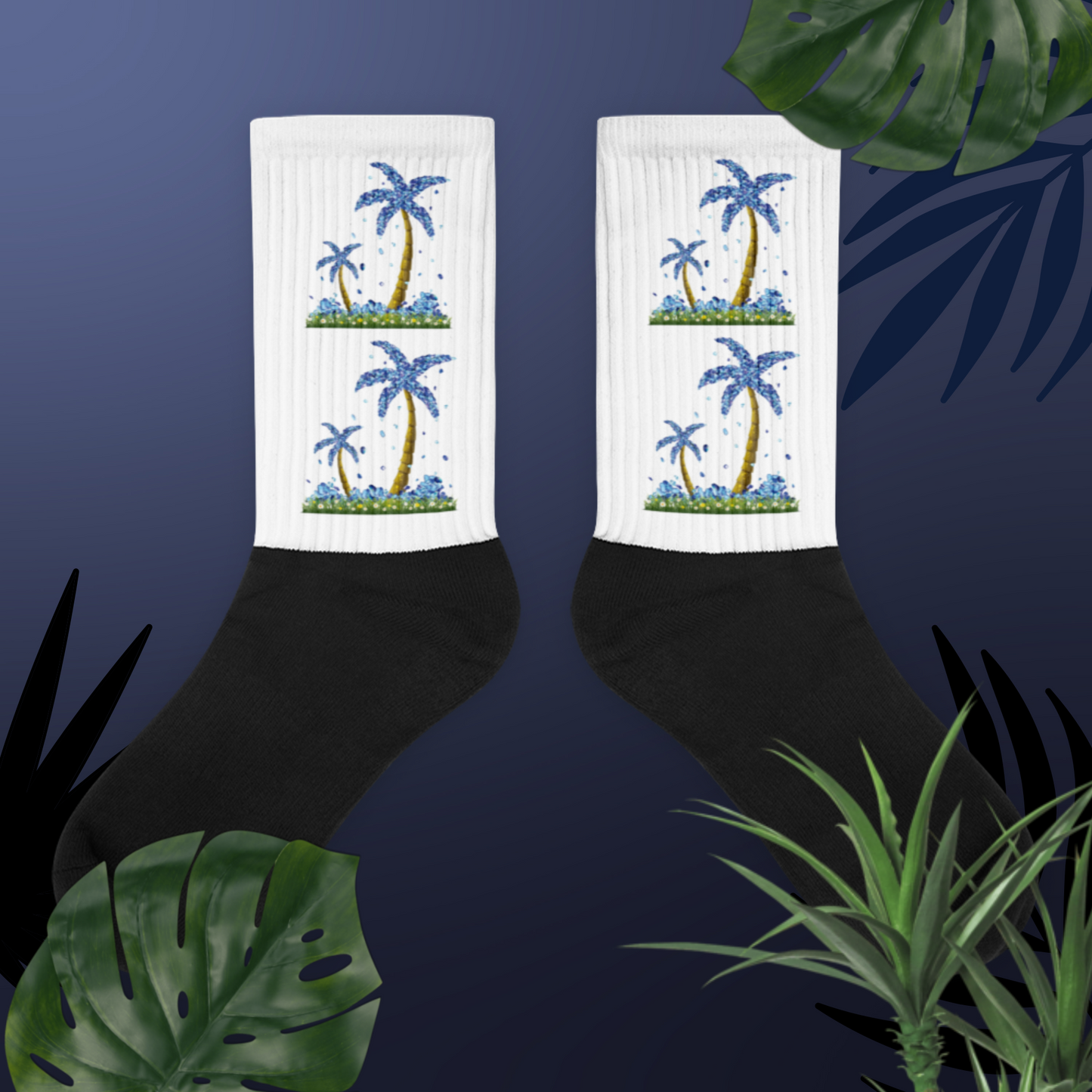 Lucky Diamond Palm Trees Socks