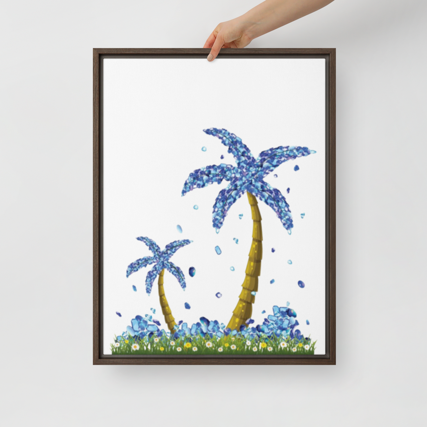 Lucky Diamond Palm Trees Canvas, 18in X 24in