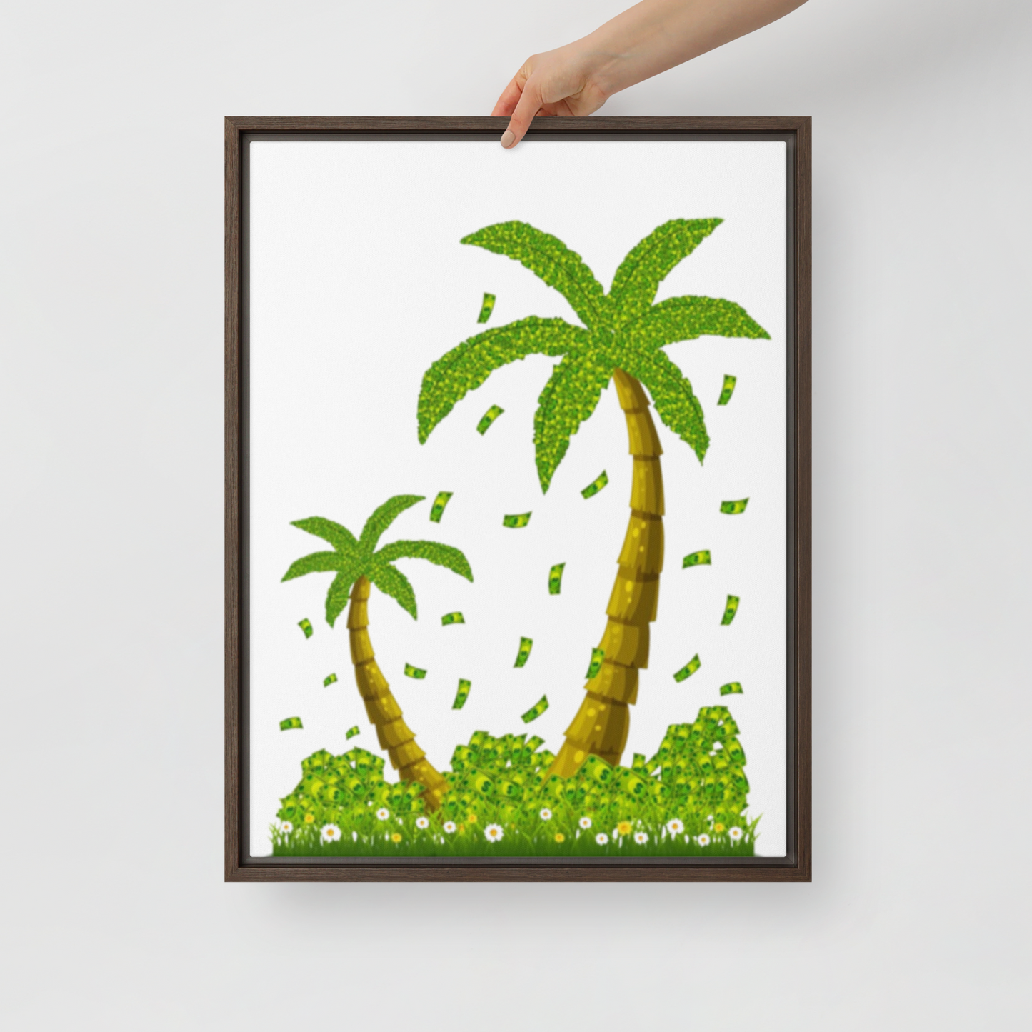 Lucky Money Palm Tress Canvas, 18in X 24in