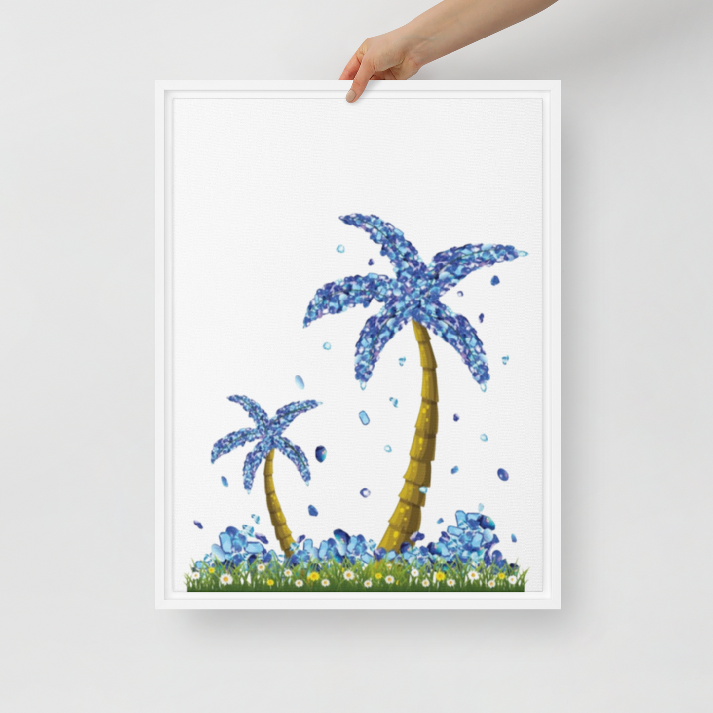 Lucky Diamond Palm Trees Canvas, 18in X 24in