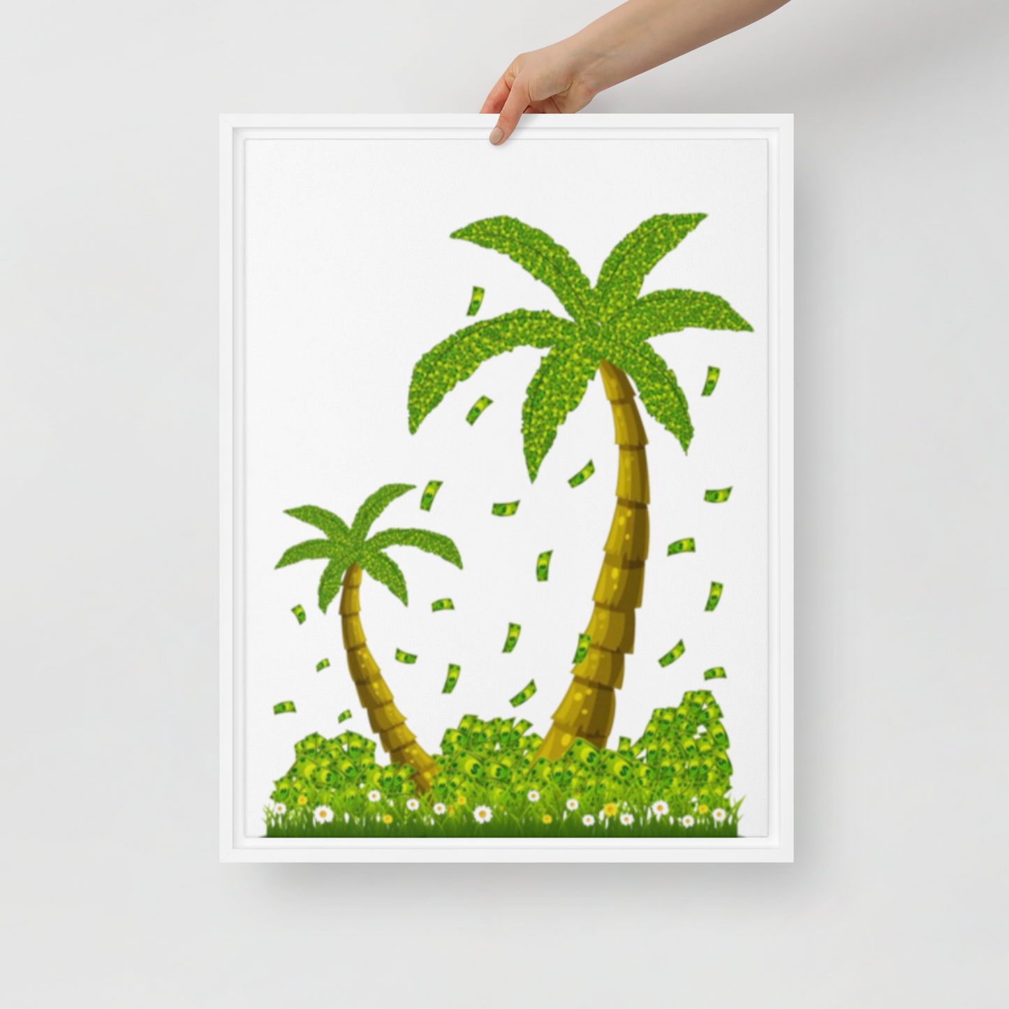 Lucky Money Palm Tress Canvas, 18in X 24in