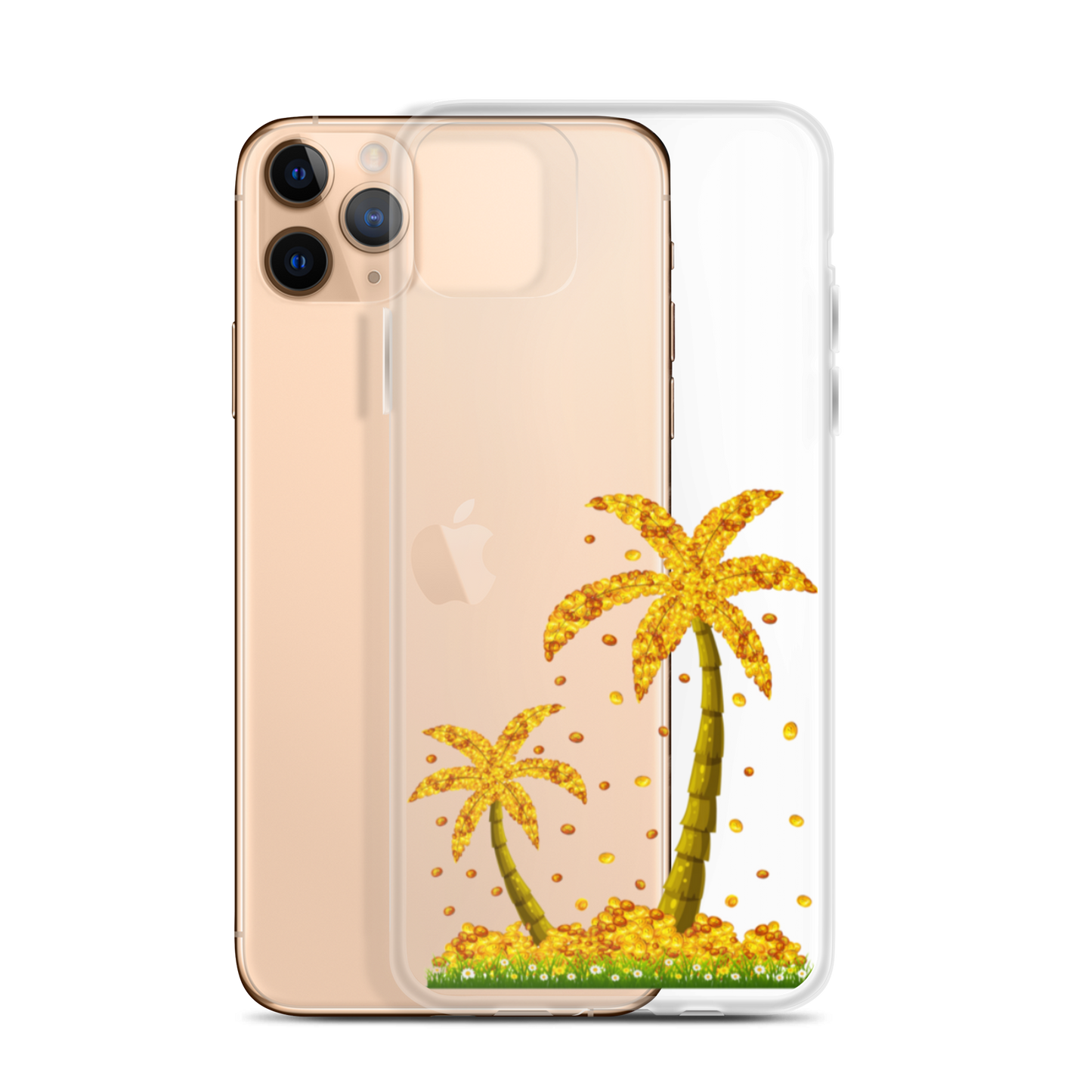 Lucky Gold Coin Palm Trees iPhone Case