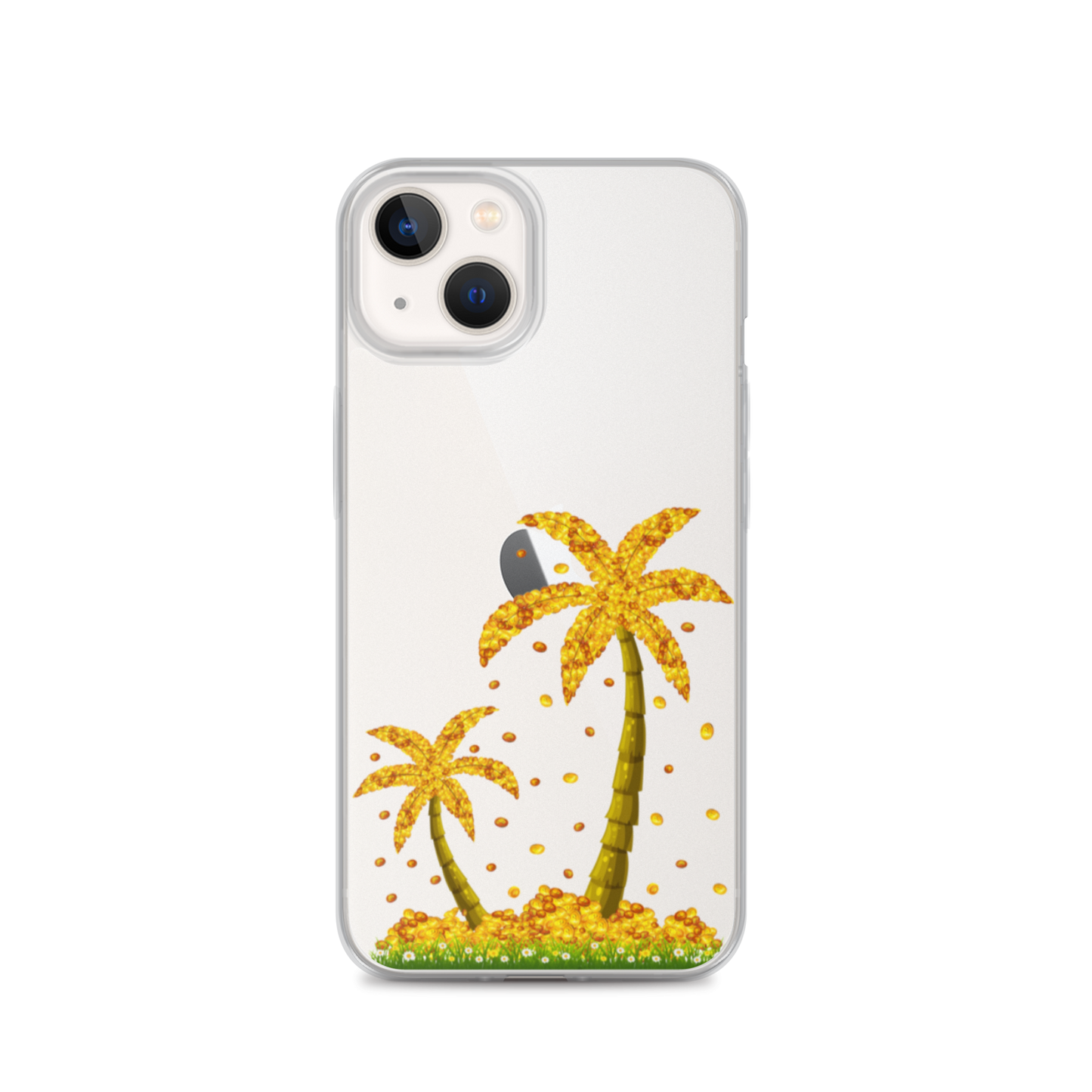 Lucky Gold Coin Palm Trees iPhone Case