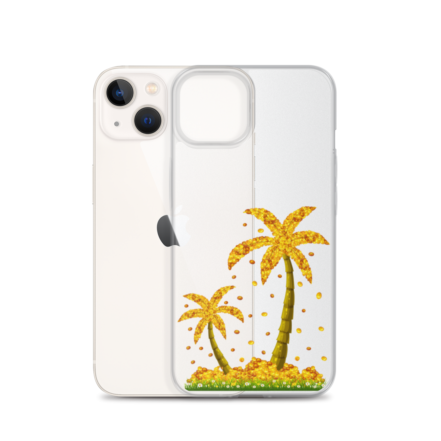 Lucky Gold Coin Palm Trees iPhone Case