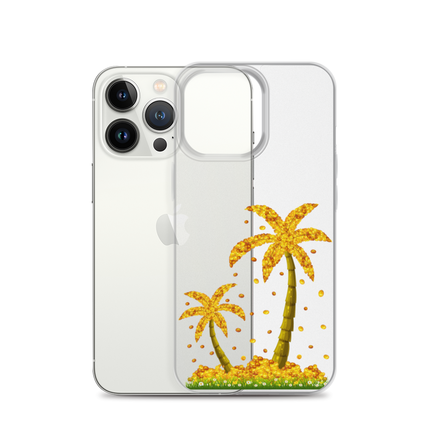 Lucky Gold Coin Palm Trees iPhone Case