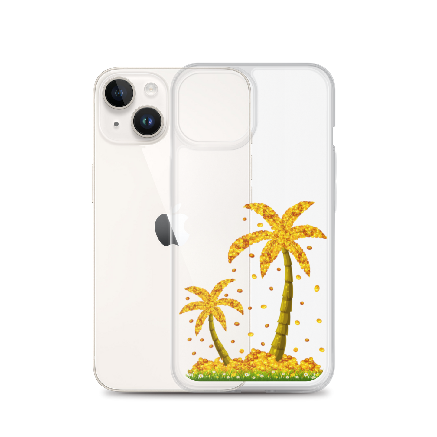 Lucky Gold Coin Palm Trees iPhone Case