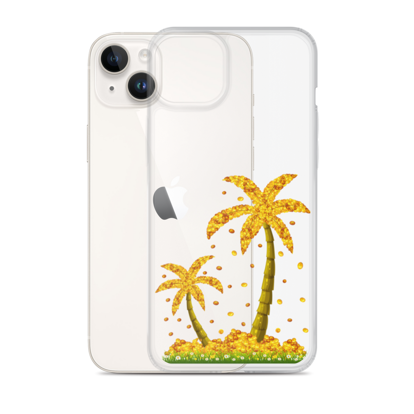 Lucky Gold Coin Palm Trees iPhone Case