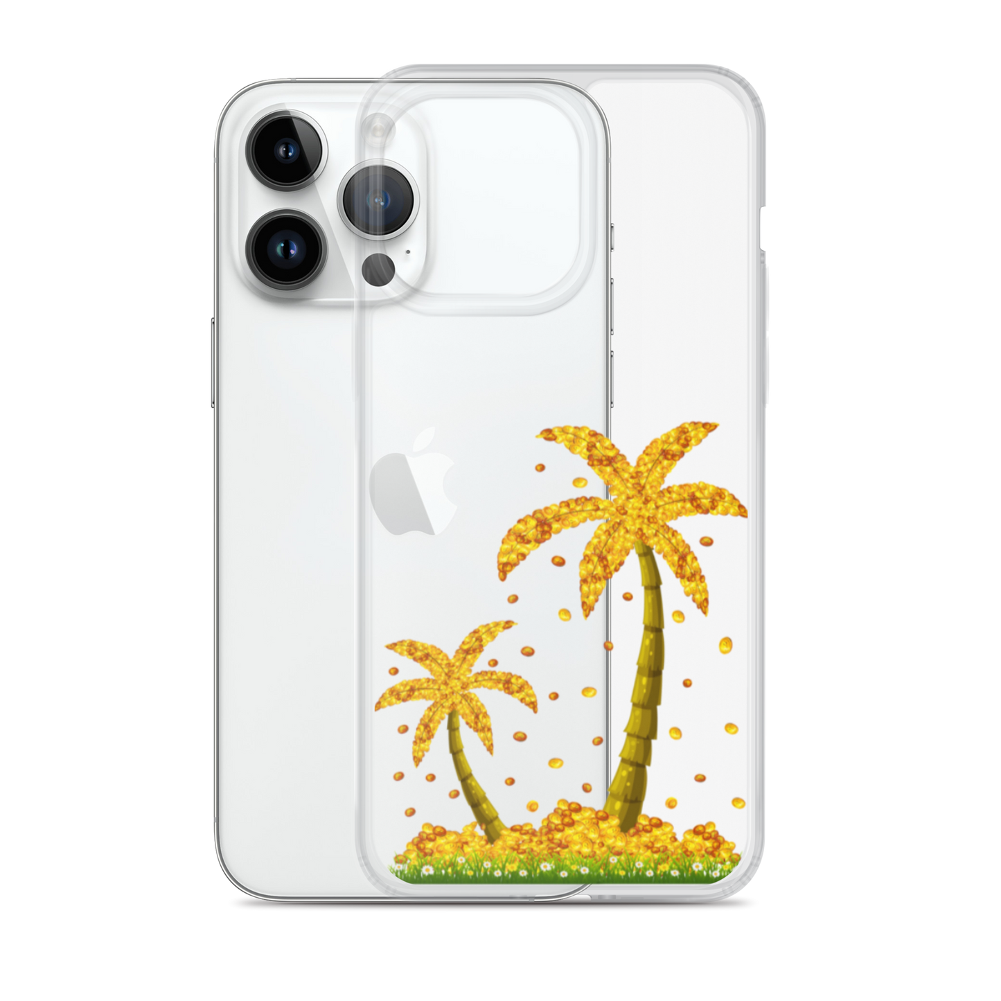 Lucky Gold Coin Palm Trees iPhone Case