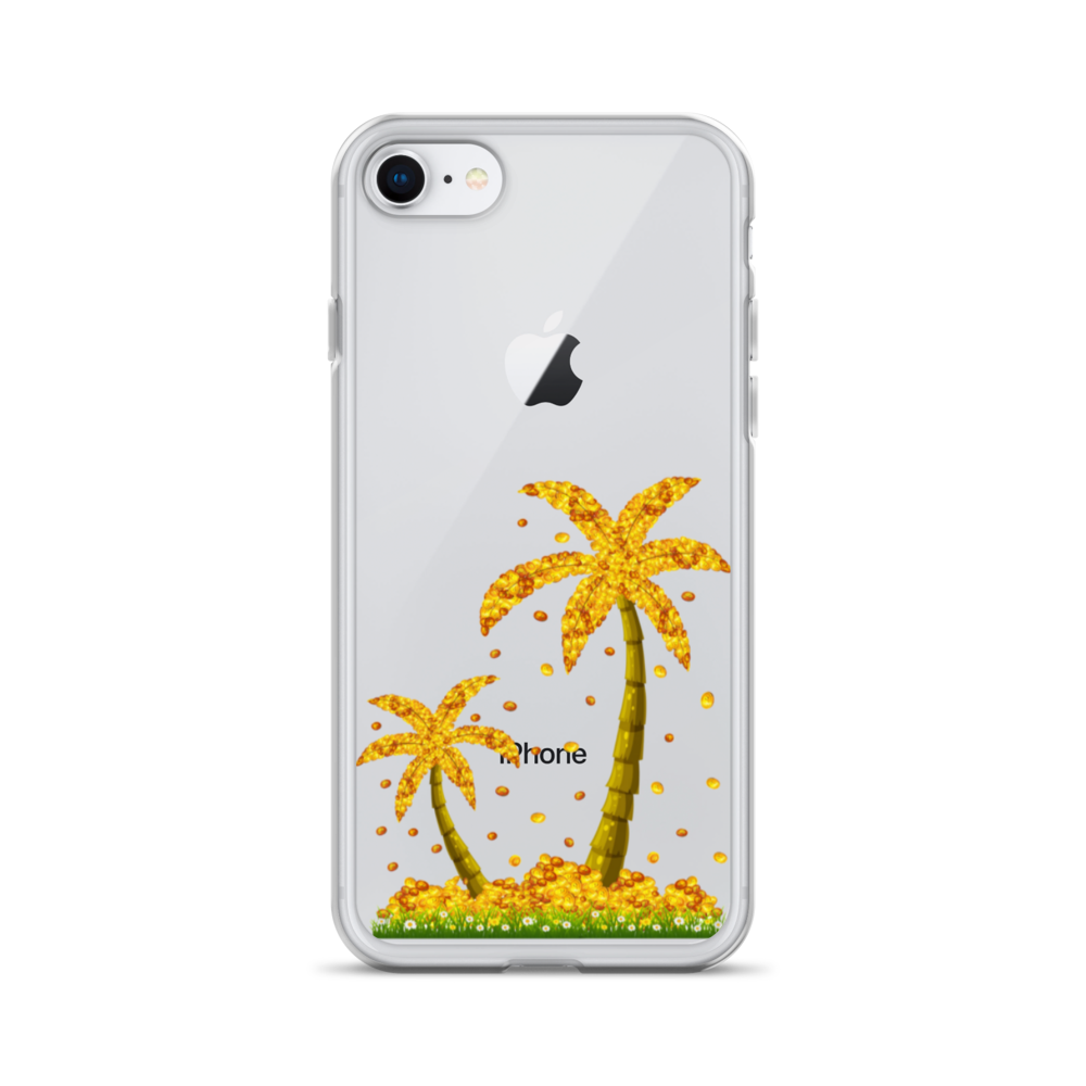 Lucky Gold Coin Palm Trees iPhone Case