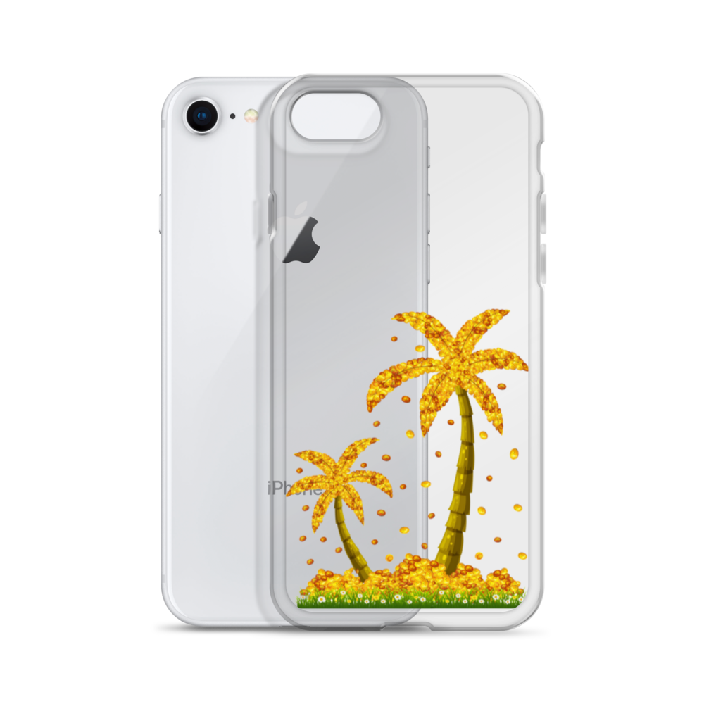 Lucky Gold Coin Palm Trees iPhone Case