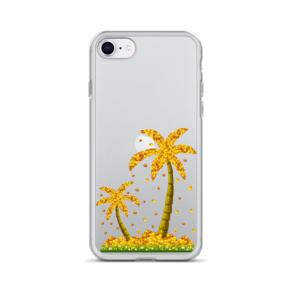 Lucky Gold Coin Palm Trees iPhone Case