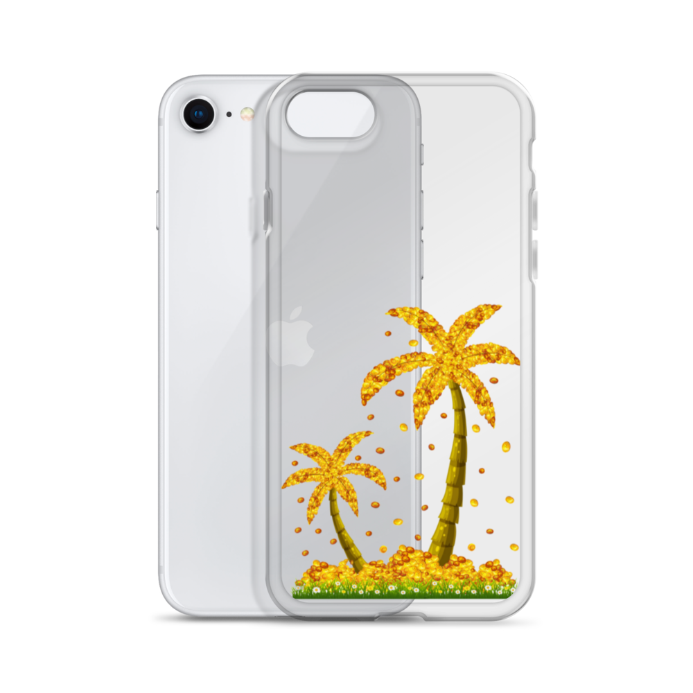 Lucky Gold Coin Palm Trees iPhone Case