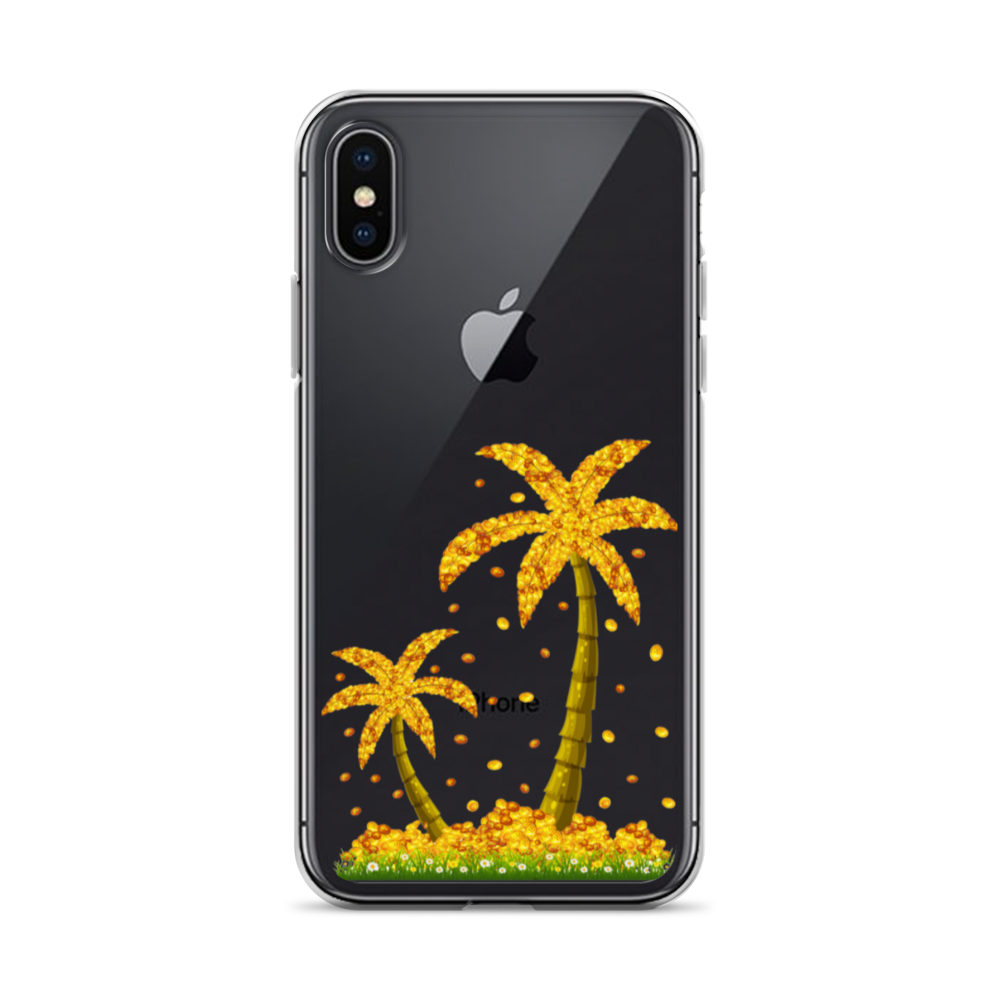 Lucky Gold Coin Palm Trees iPhone Case