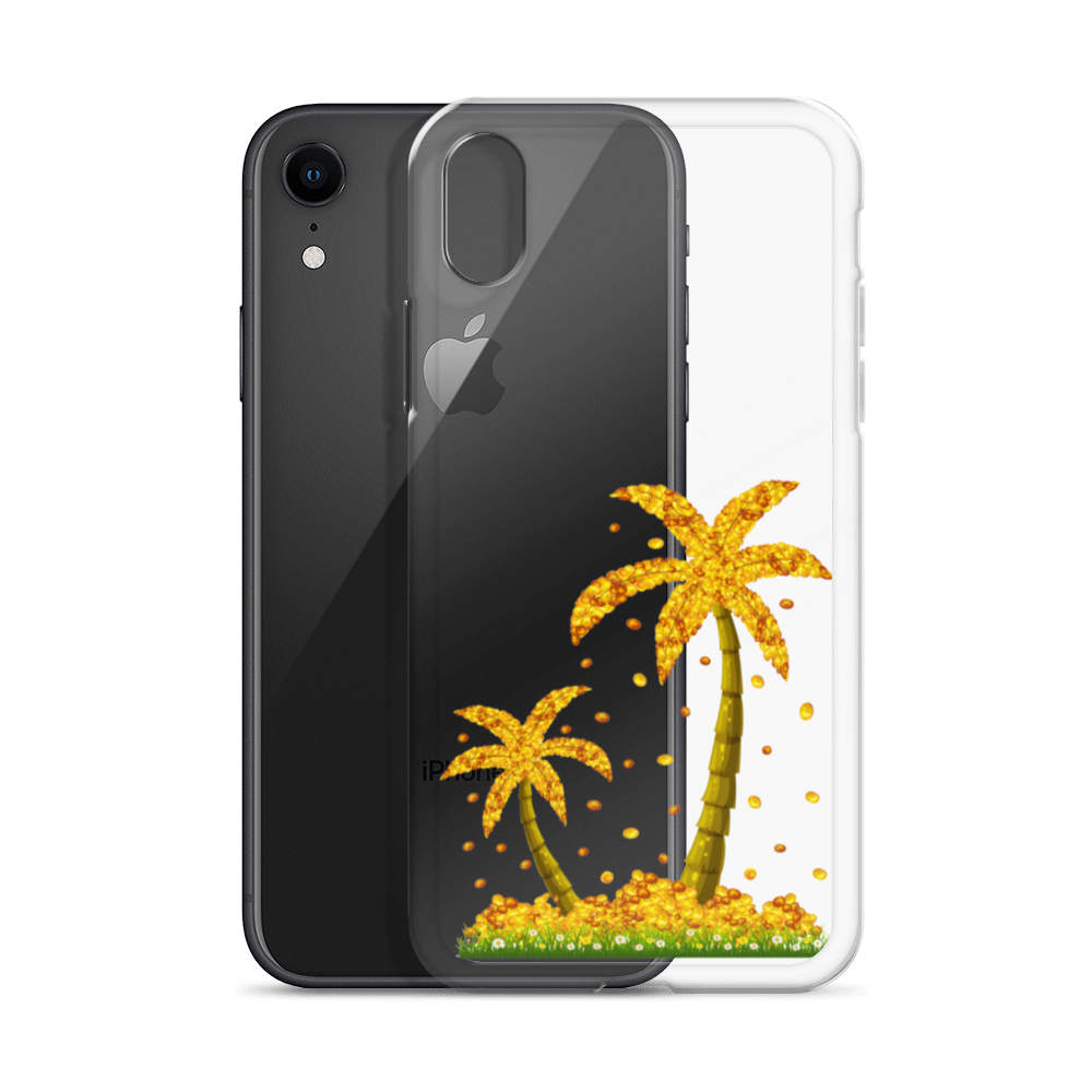 Lucky Gold Coin Palm Trees iPhone Case