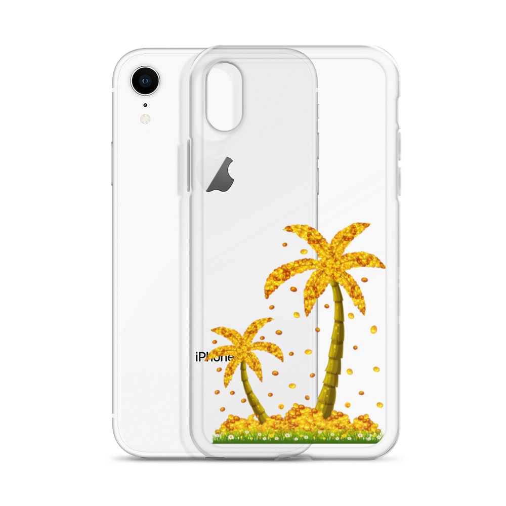 Lucky Gold Coin Palm Trees iPhone Case