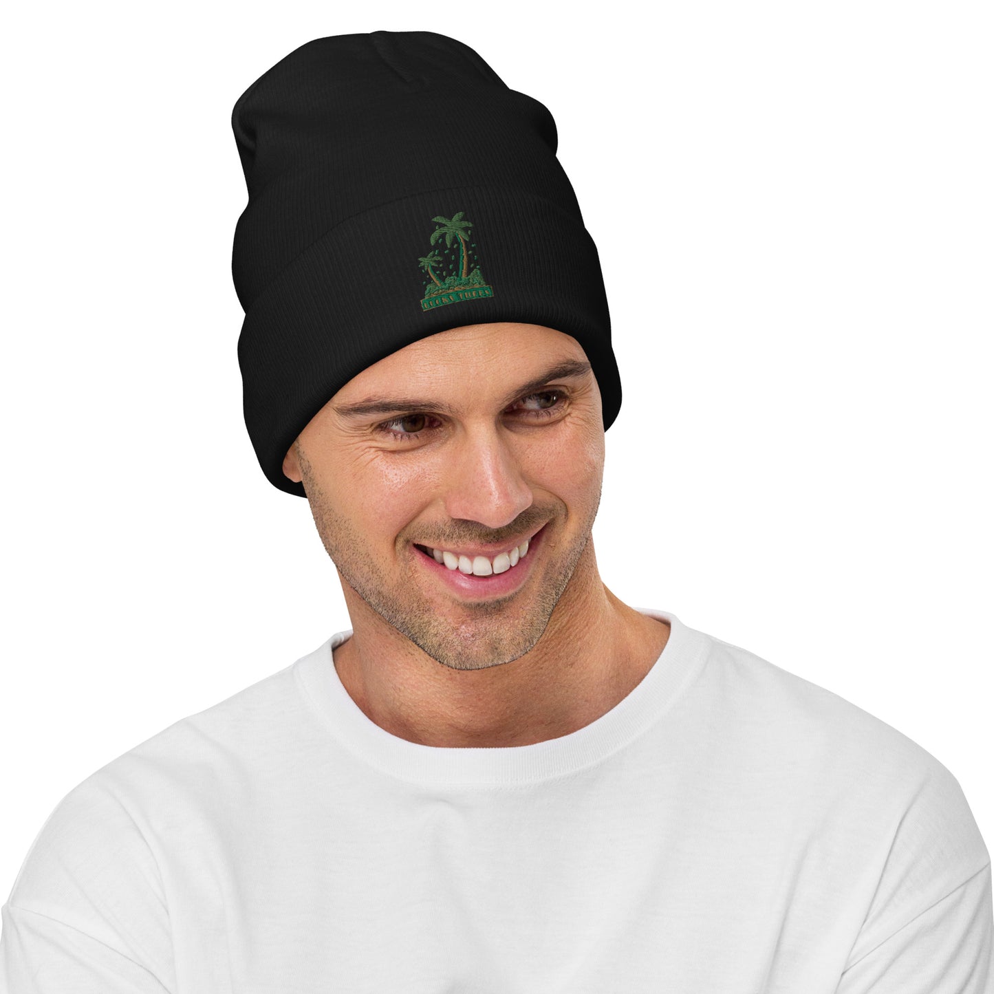 Lucky Money Palm Trees Embroidered Beanie