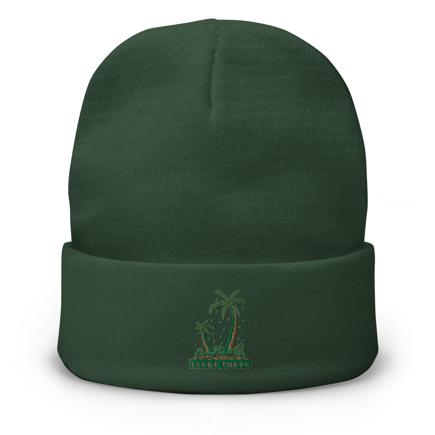 Lucky Money Palm Trees Embroidered Beanie