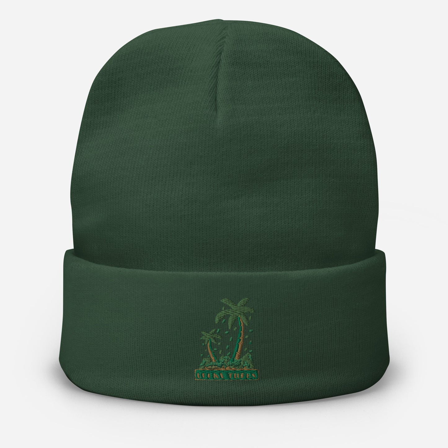 Lucky Money Palm Trees Embroidered Beanie