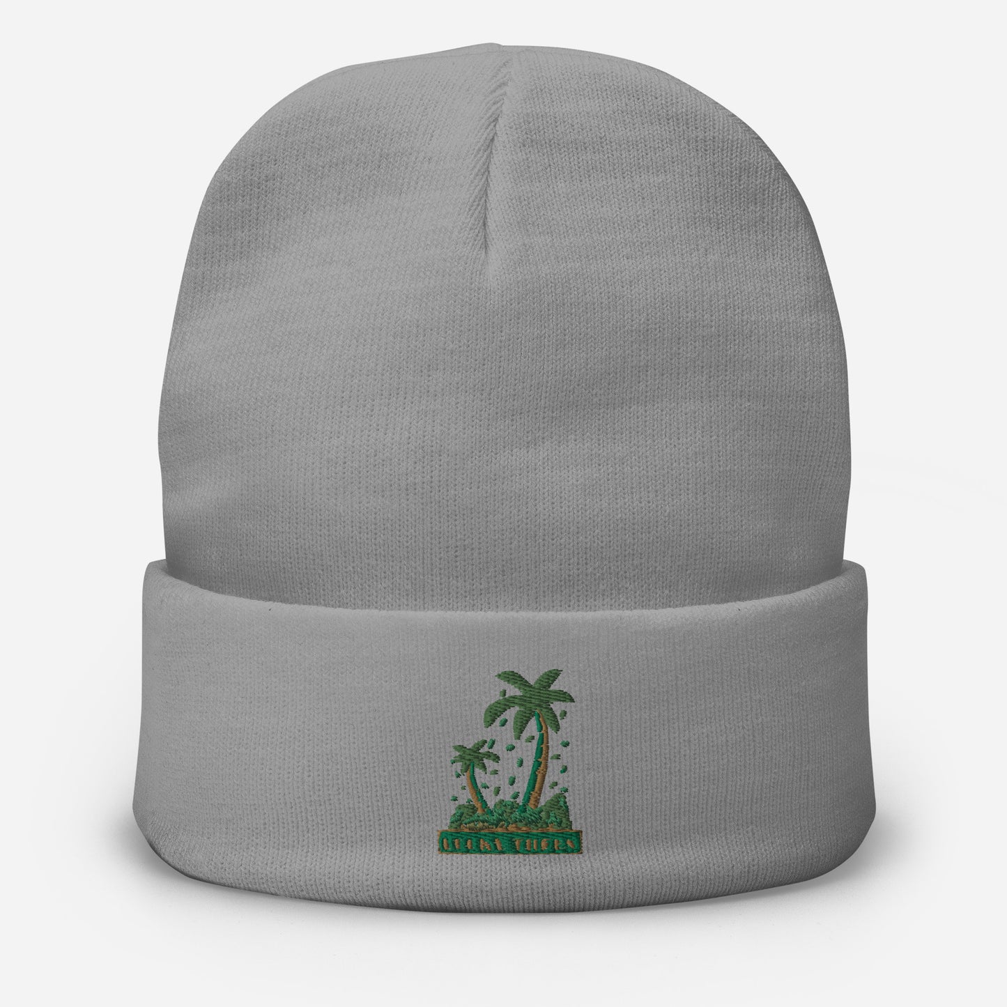 Lucky Money Palm Trees Embroidered Beanie