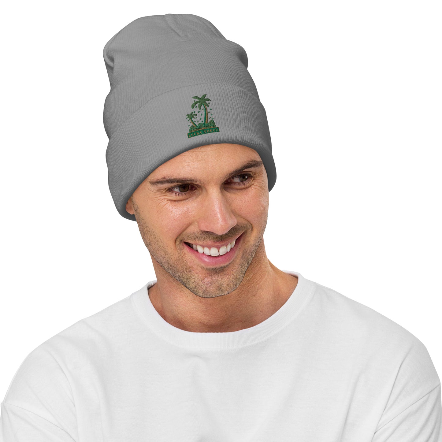 Lucky Money Palm Trees Embroidered Beanie