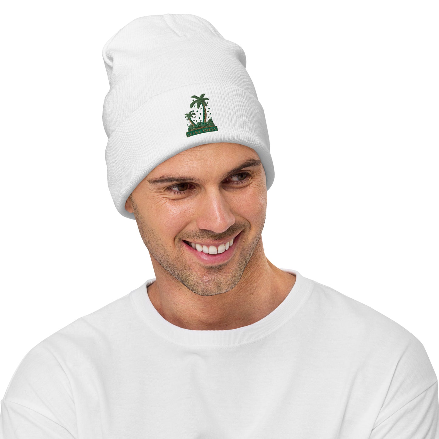 Lucky Money Palm Trees Embroidered Beanie