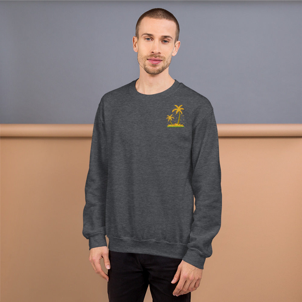 Lucky Gold Coin Palm Trees Sweatshirt