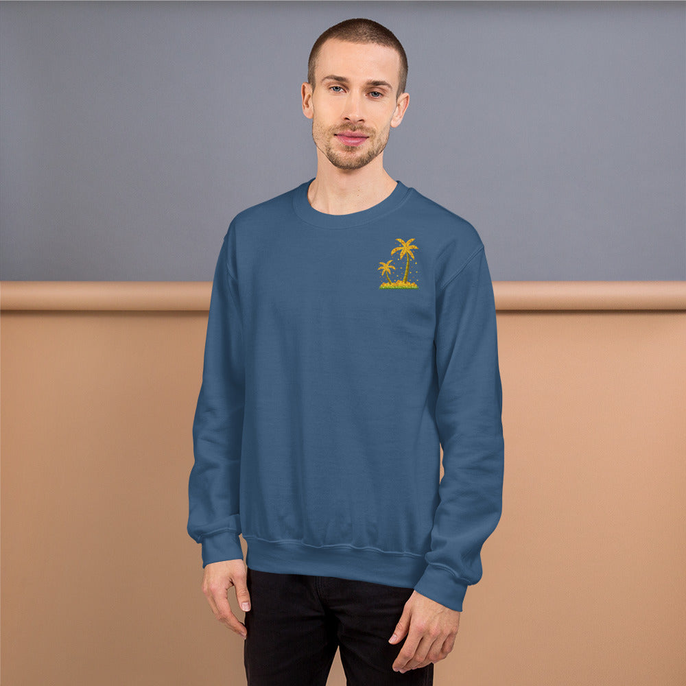 Lucky Gold Coin Palm Trees Sweatshirt