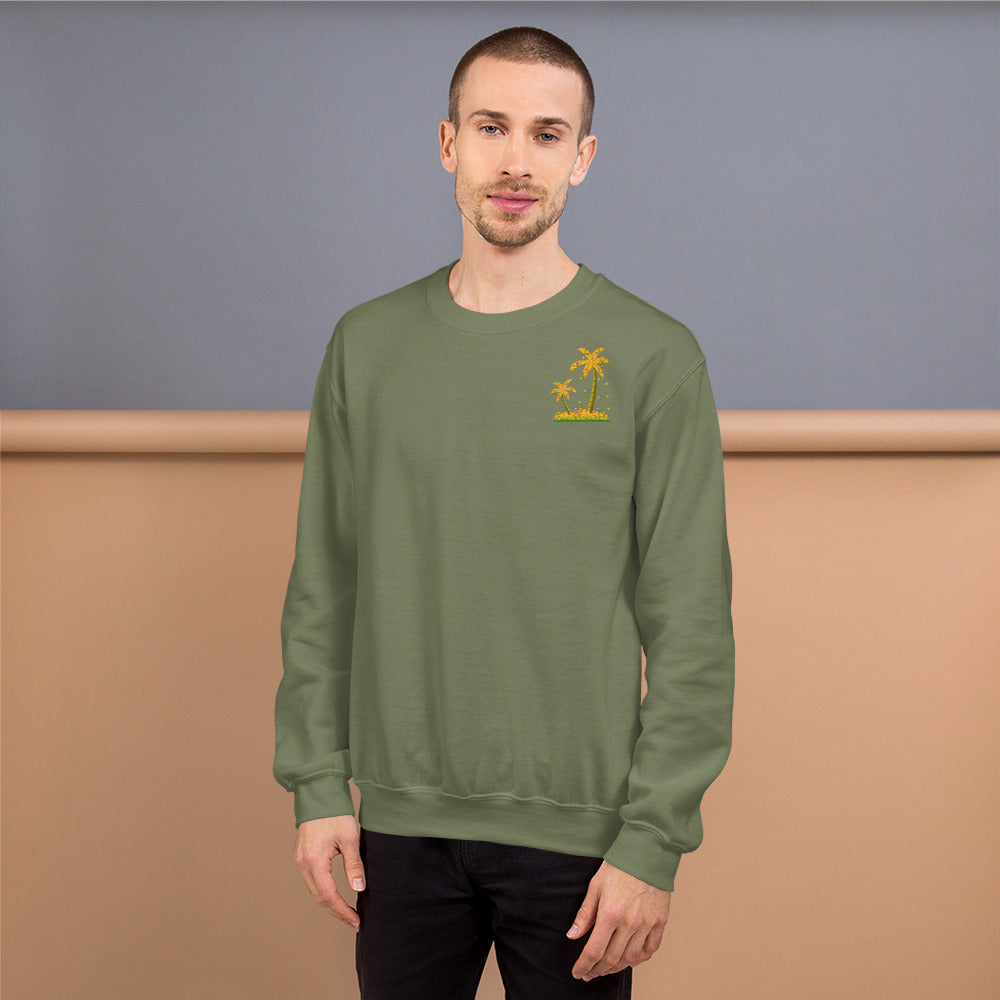 Lucky Gold Coin Palm Trees Sweatshirt