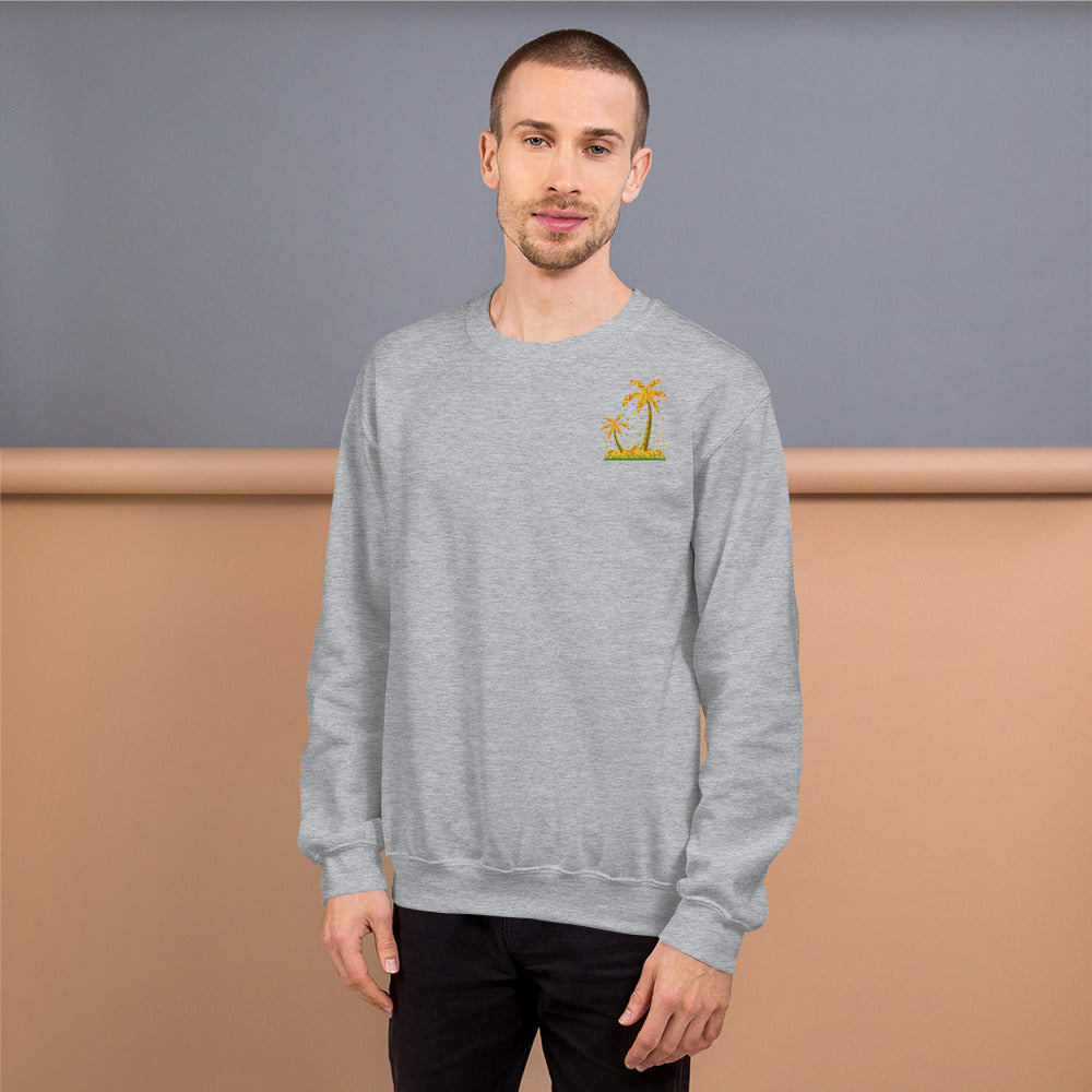 Lucky Gold Coin Palm Trees Sweatshirt