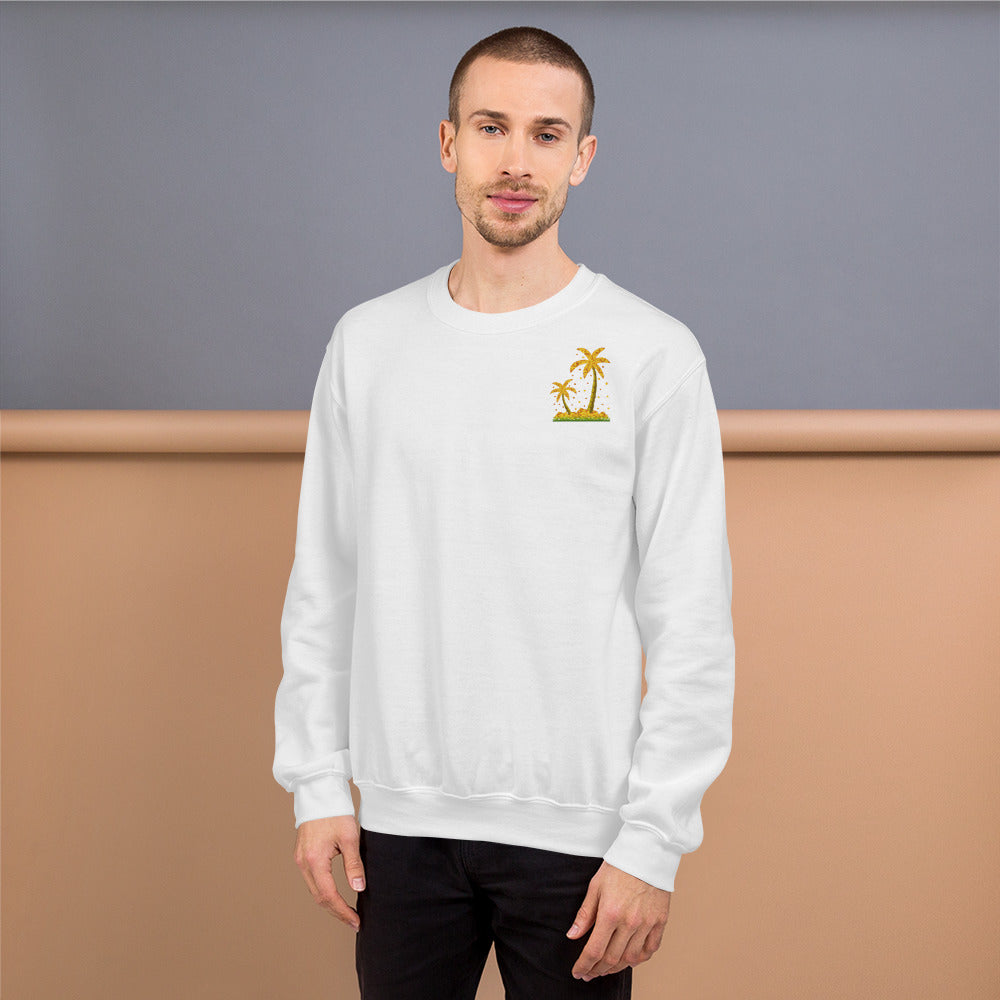 Lucky Gold Coin Palm Trees Sweatshirt