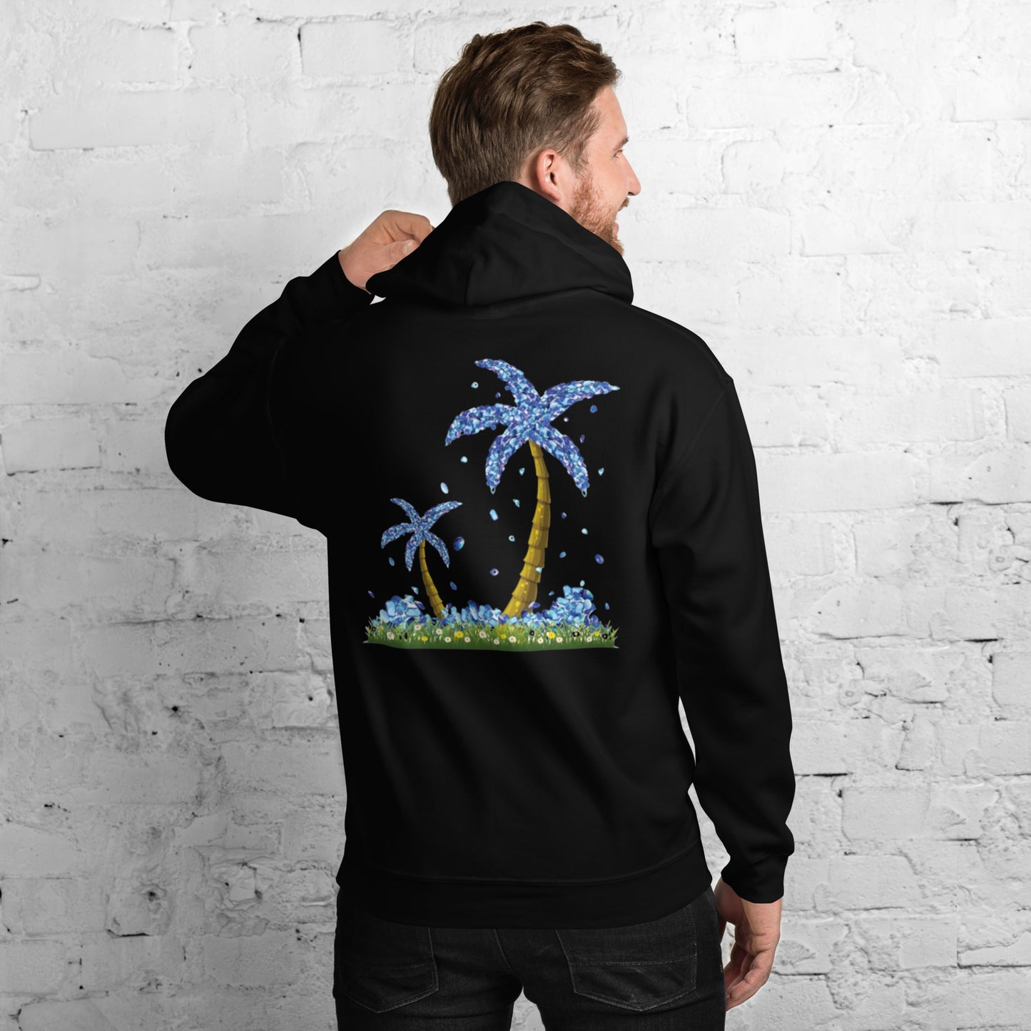 Lucky Diamond Palm Trees Hoodie for Men