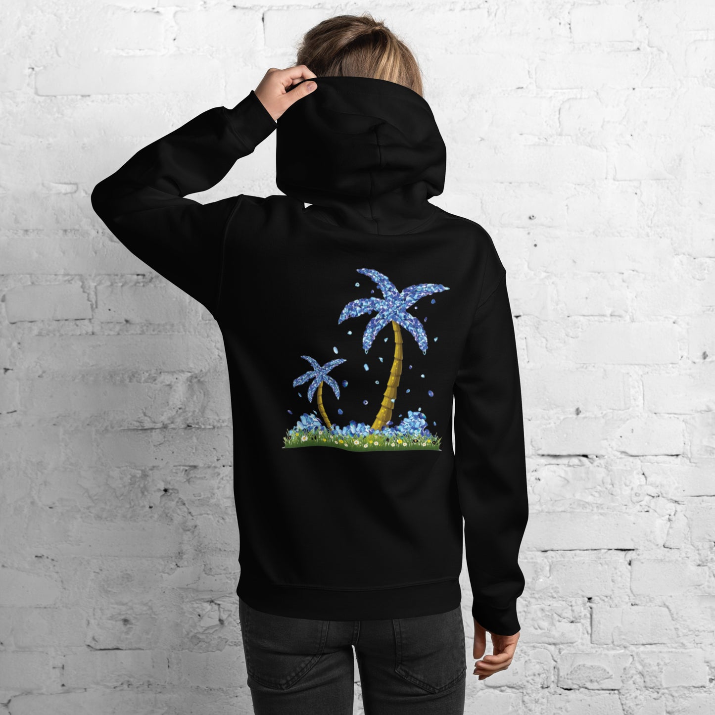 Lucky Diamond Palm Trees Hoodie for Women