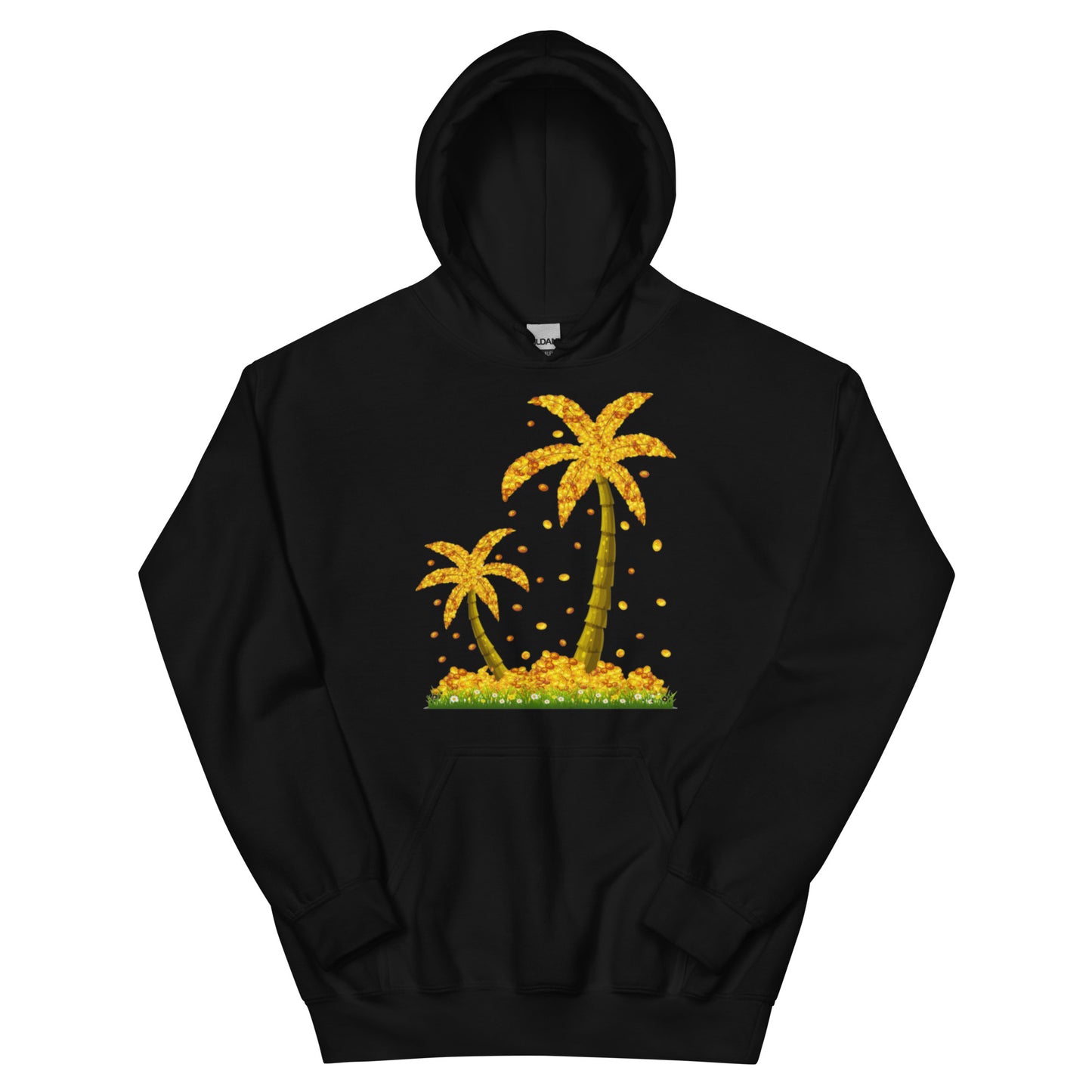 Lucky Gold Coin Palm Trees Hoodie