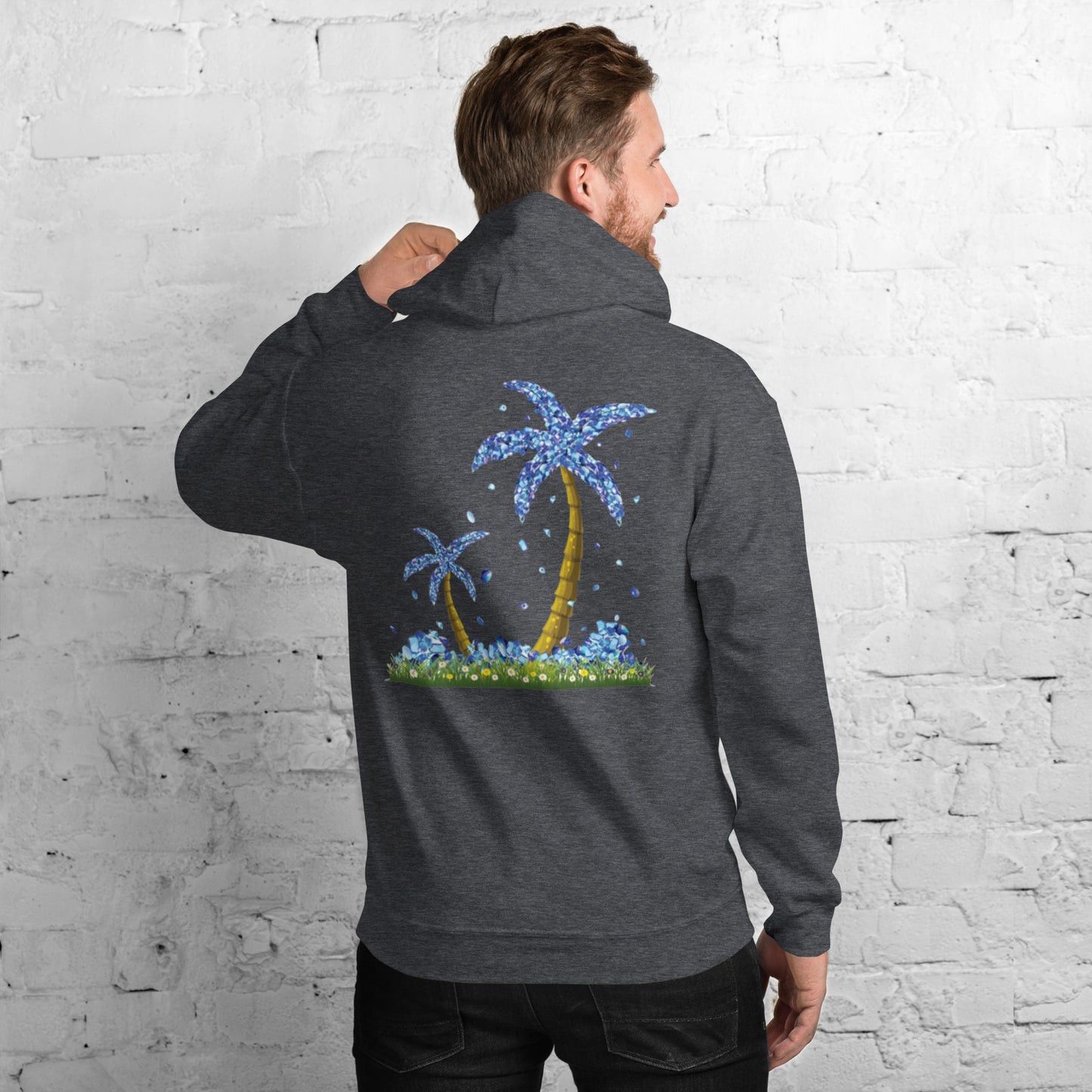 Lucky Diamond Palm Trees Hoodie for Men