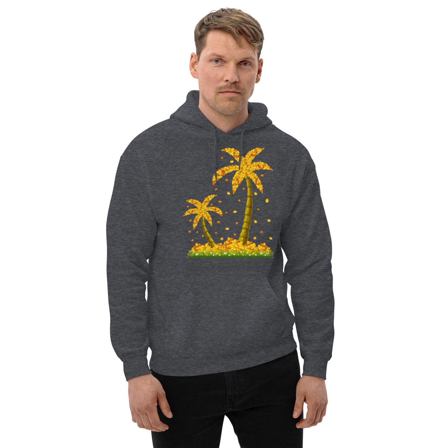 Lucky Gold Coin Palm Trees Hoodie