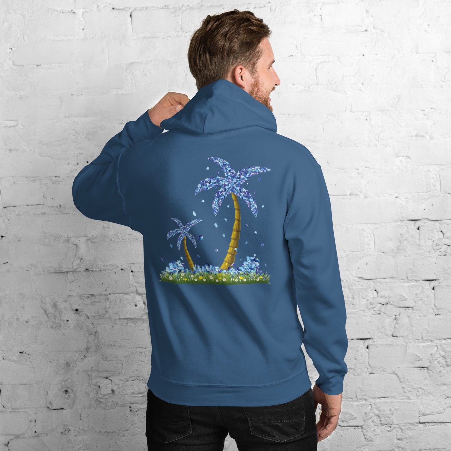 Lucky Diamond Palm Trees Hoodie for Men