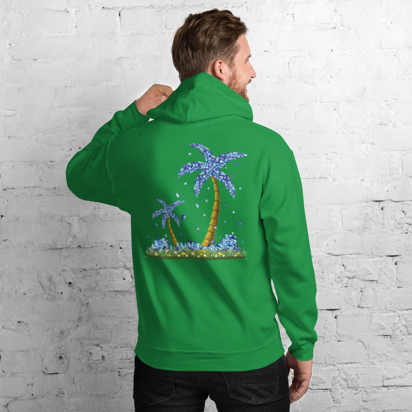 Lucky Diamond Palm Trees Hoodie for Men