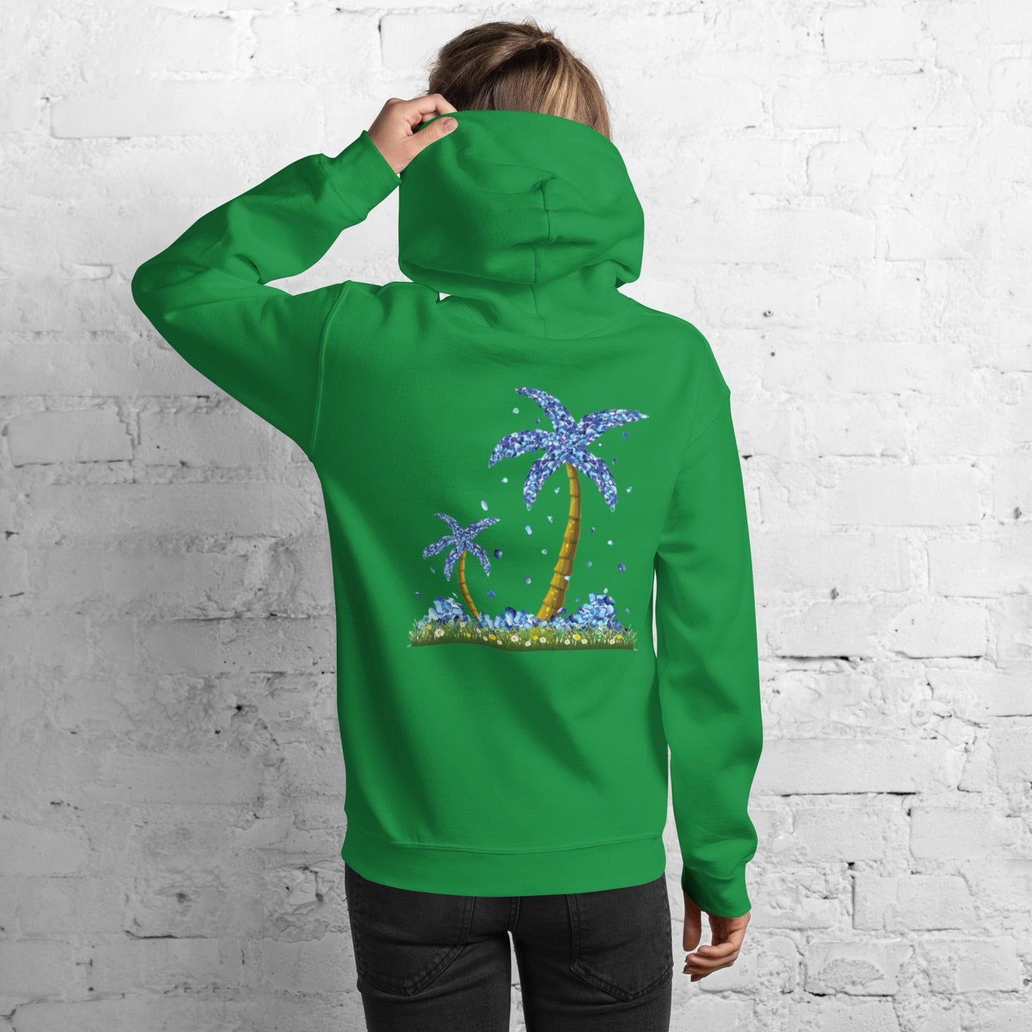 Lucky Diamond Palm Trees Hoodie for Women