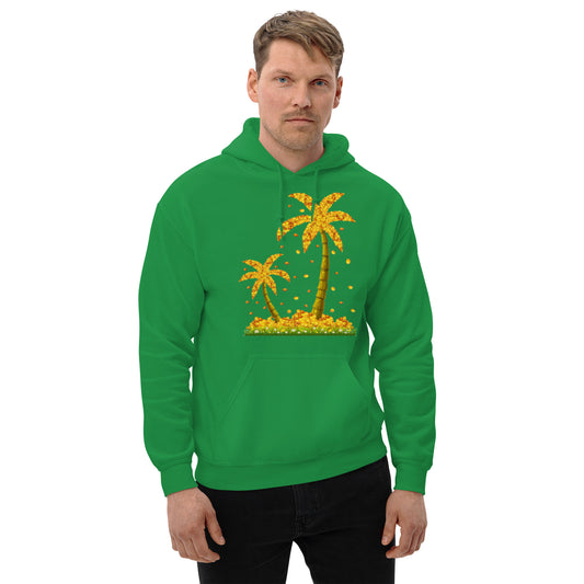 Lucky Gold Coin Palm Trees Hoodie