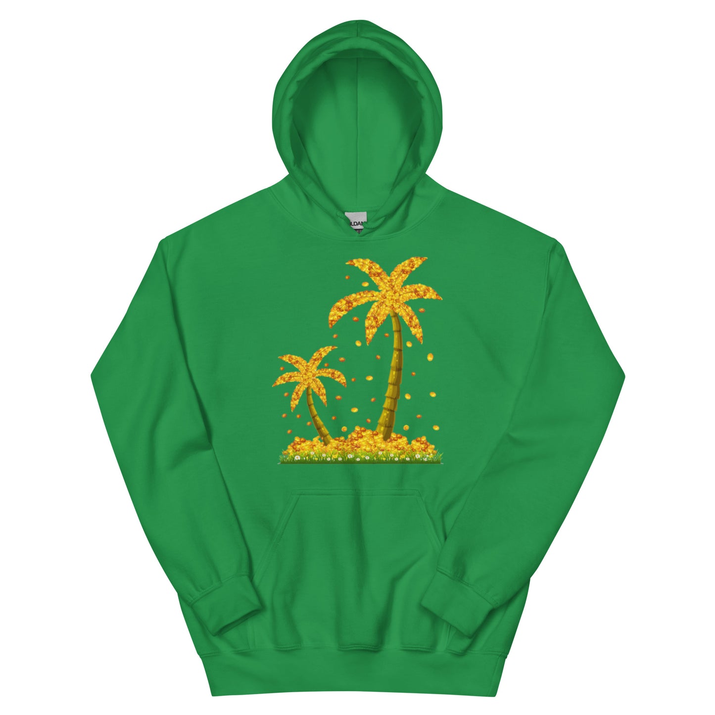 Lucky Gold Coin Palm Trees Hoodie