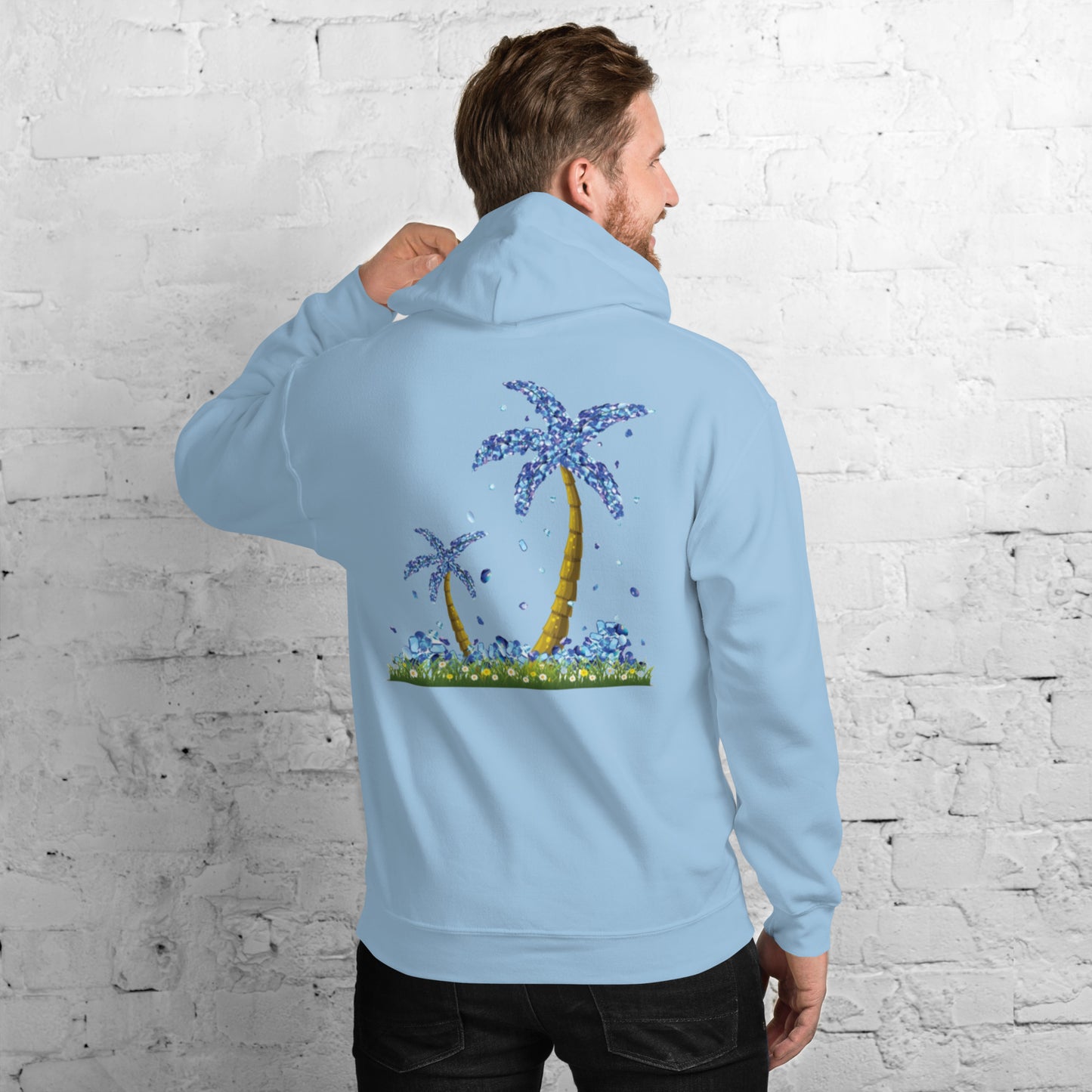 Lucky Diamond Palm Trees Hoodie for Men