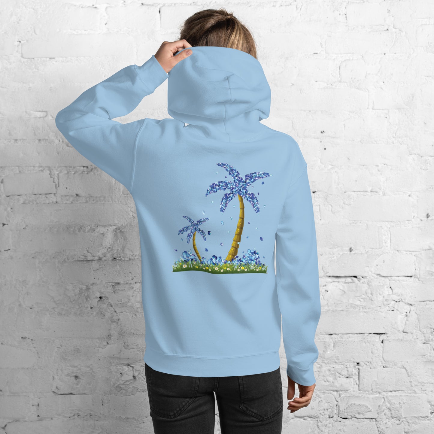 Lucky Diamond Palm Trees Hoodie for Women