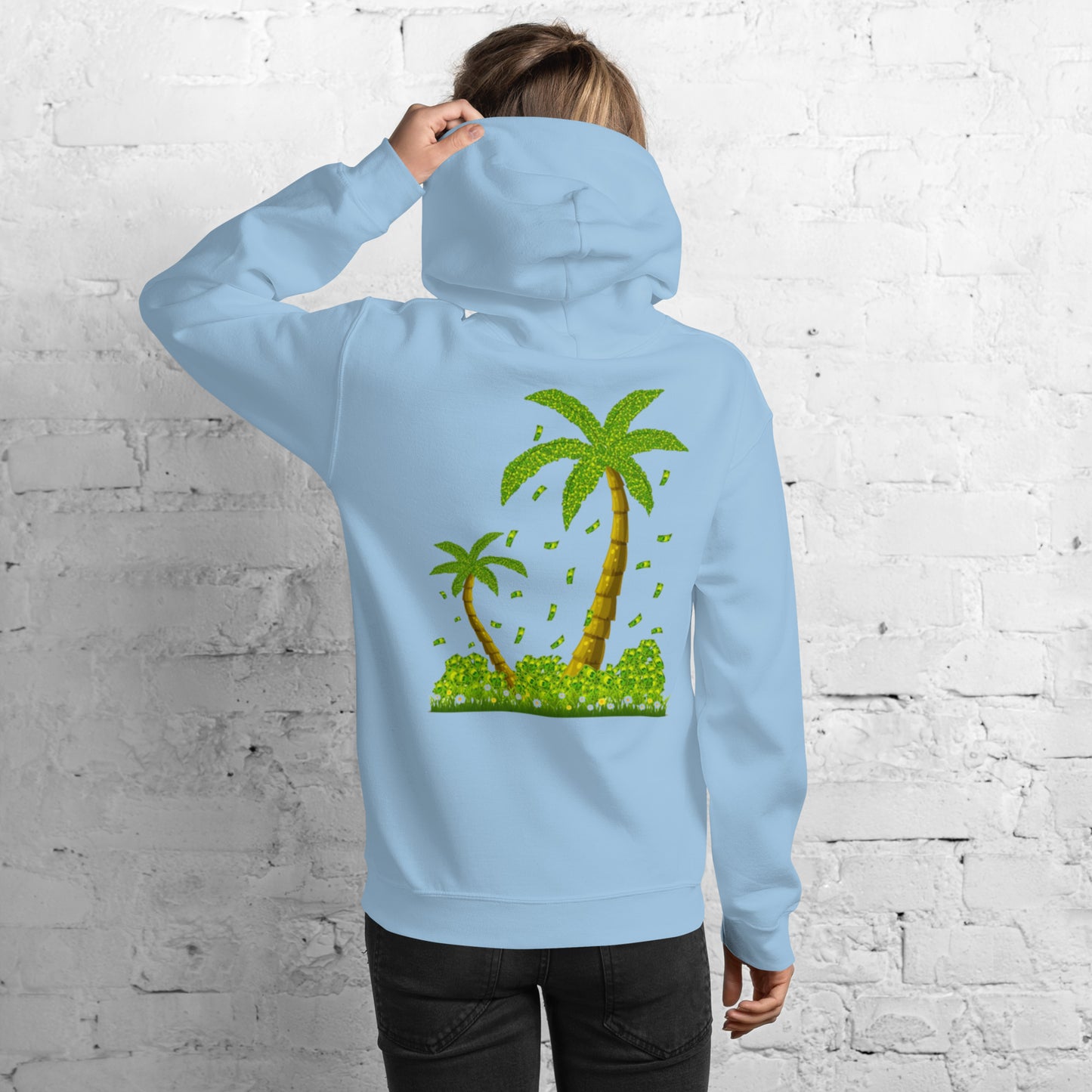 Lucky Money Palm Trees Hoodie for Women