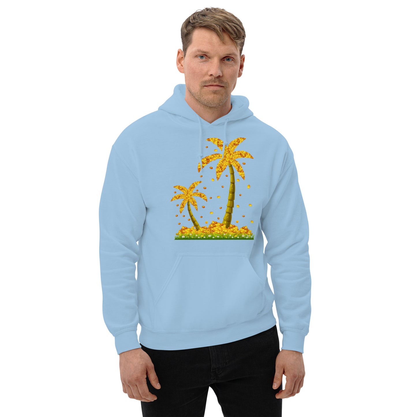 Lucky Gold Coin Palm Trees Hoodie