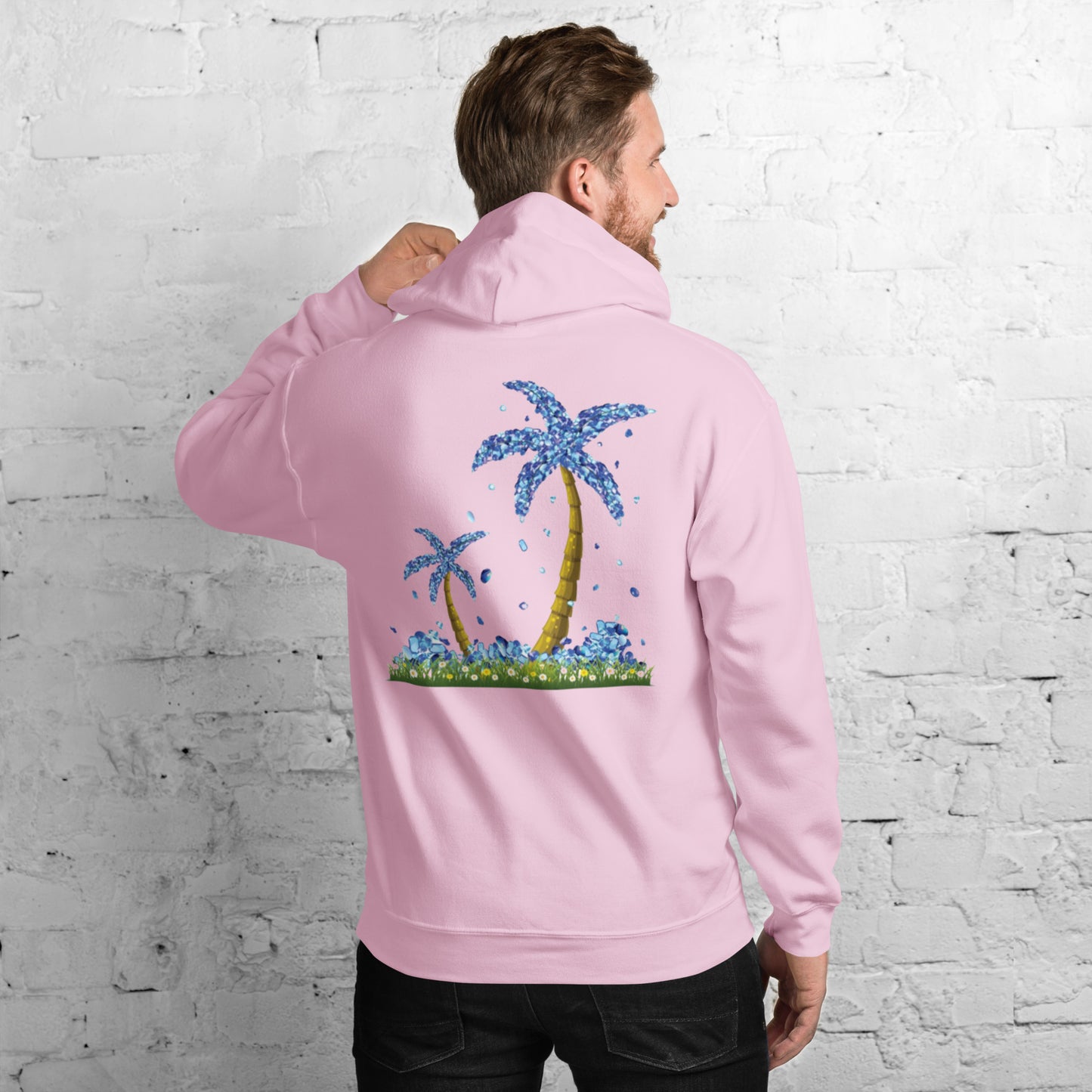 Lucky Diamond Palm Trees Hoodie for Men