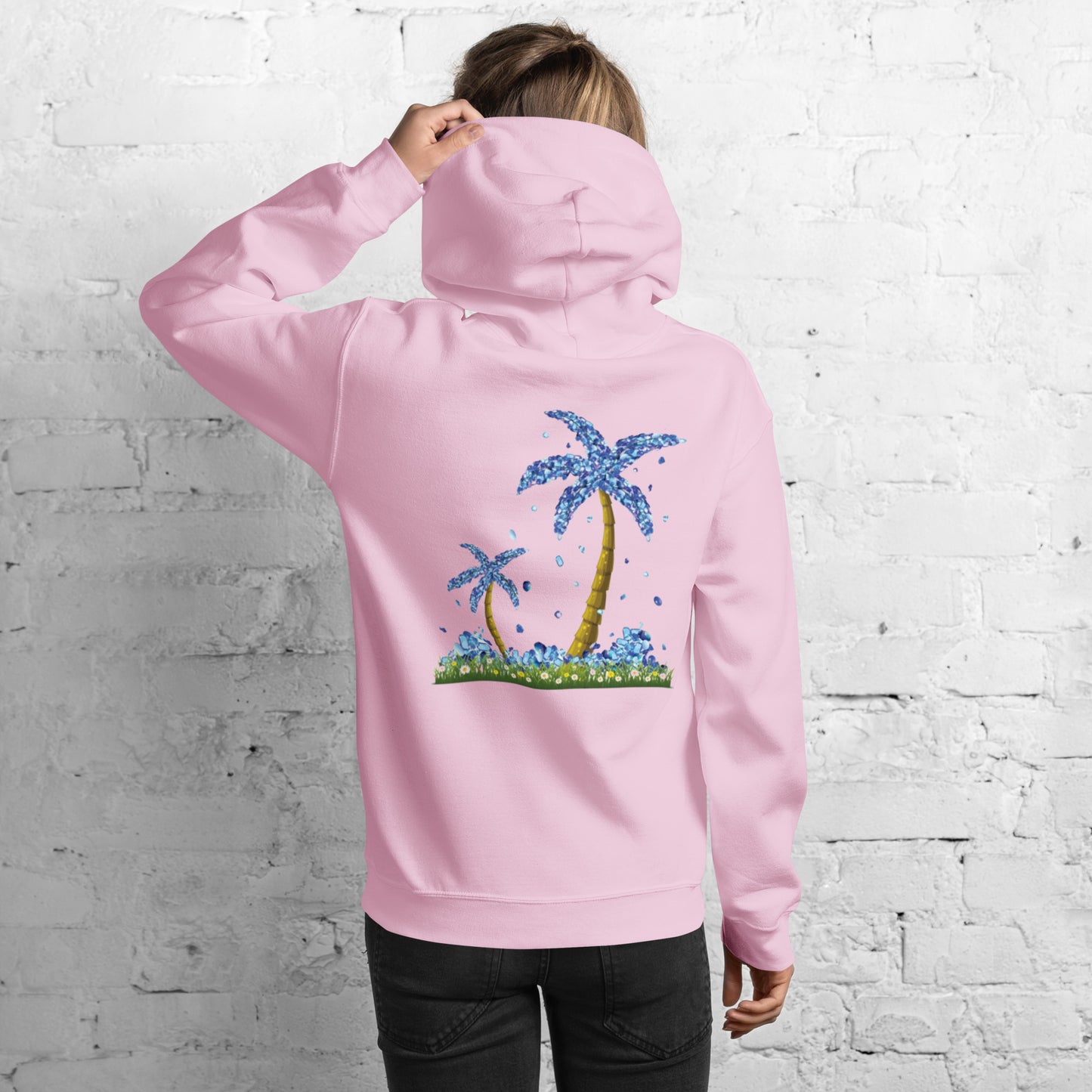 Lucky Diamond Palm Trees Hoodie for Women