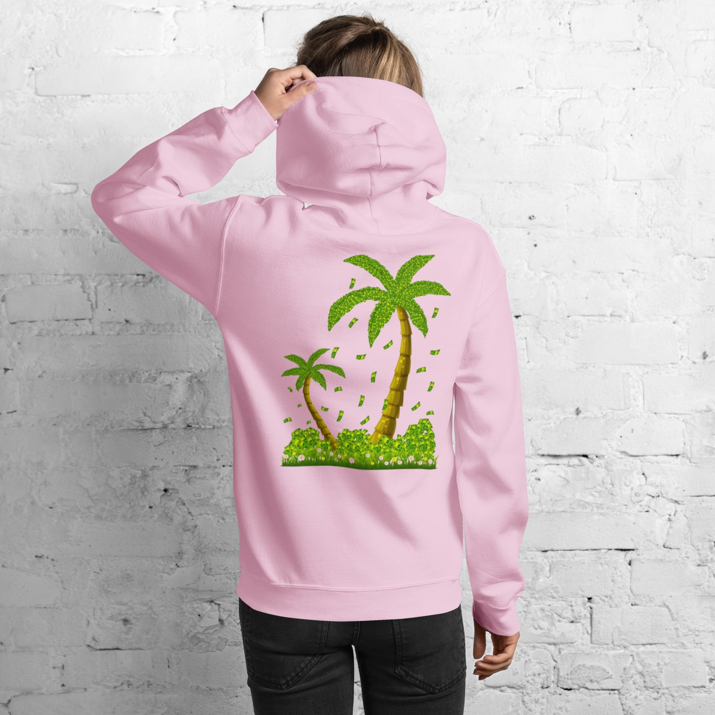 Lucky Money Palm Trees Hoodie for Women