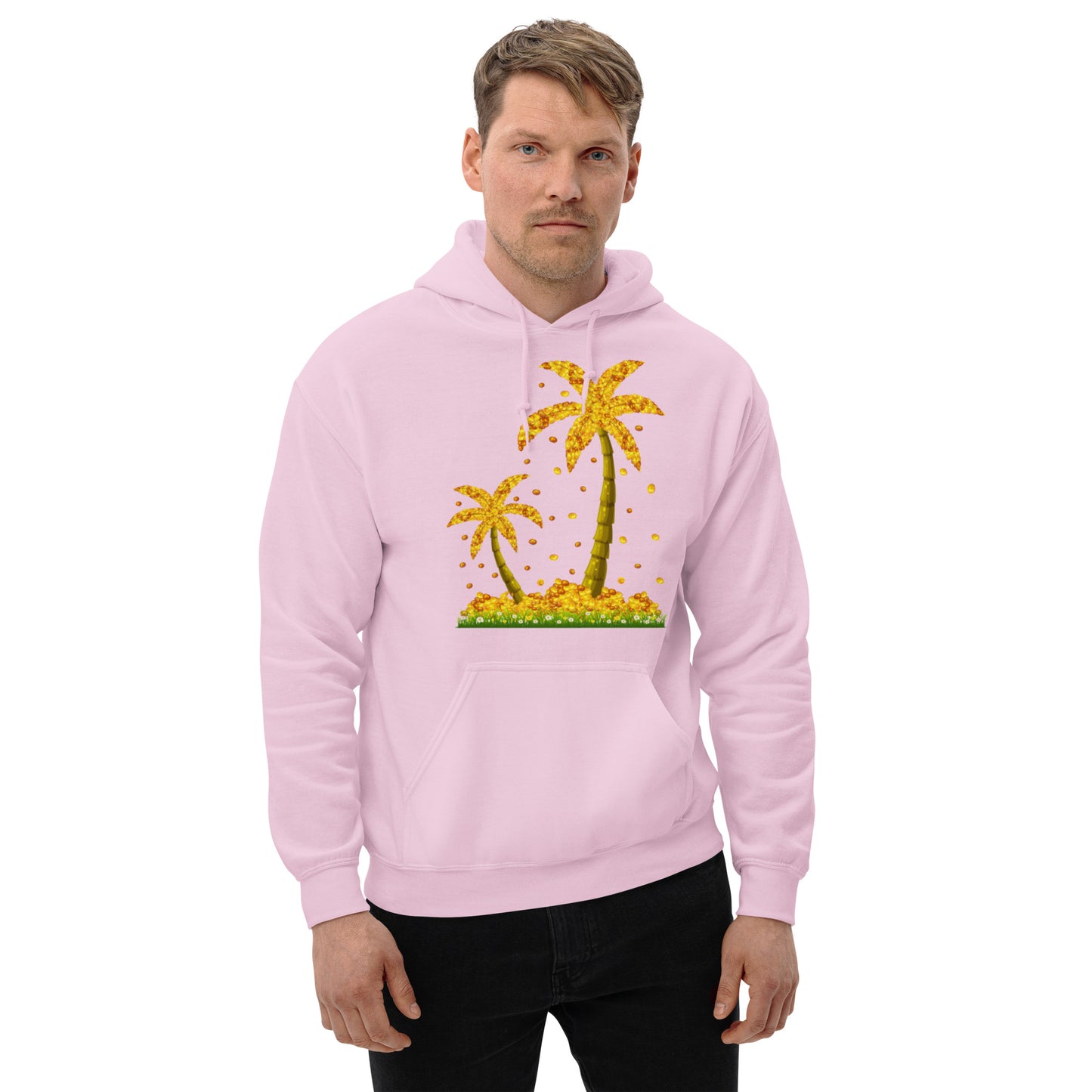 Lucky Gold Coin Palm Trees Hoodie