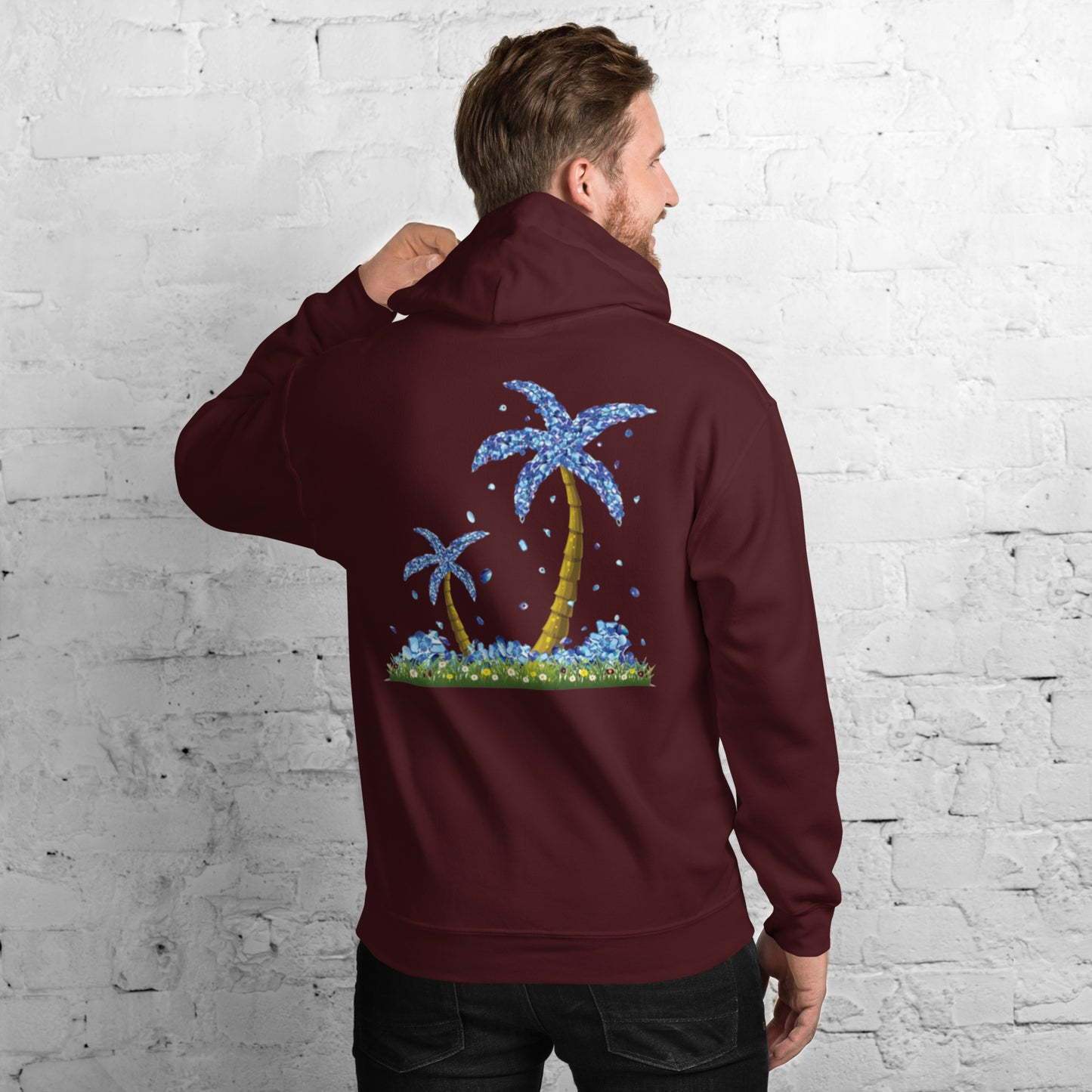 Lucky Diamond Palm Trees Hoodie for Men